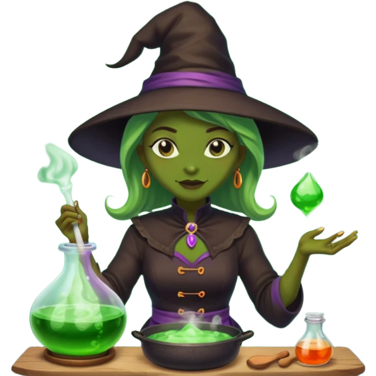 green witch cooking potion emoji