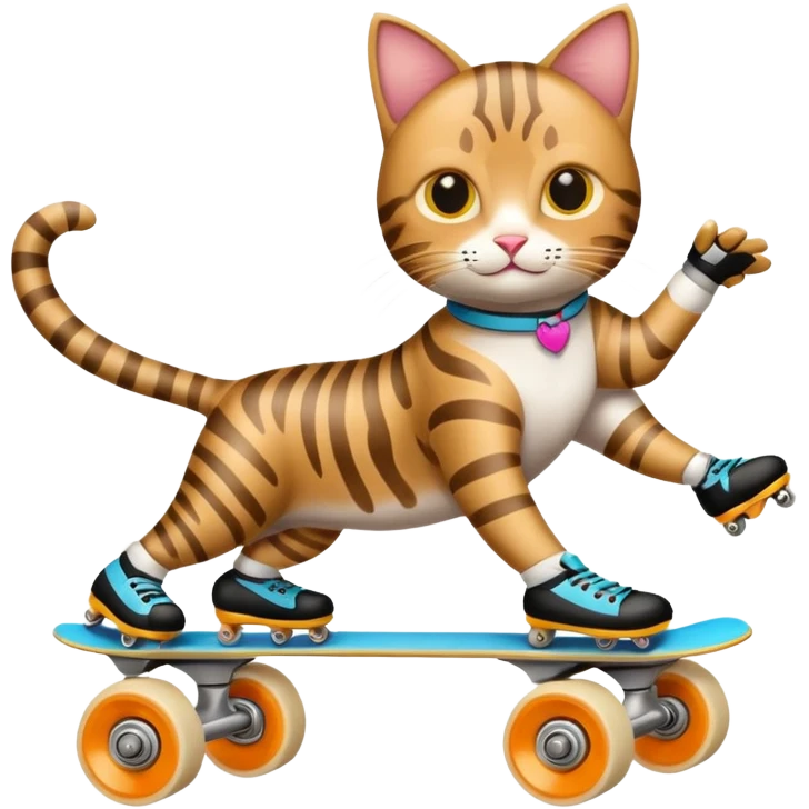 roller skater cat emoji