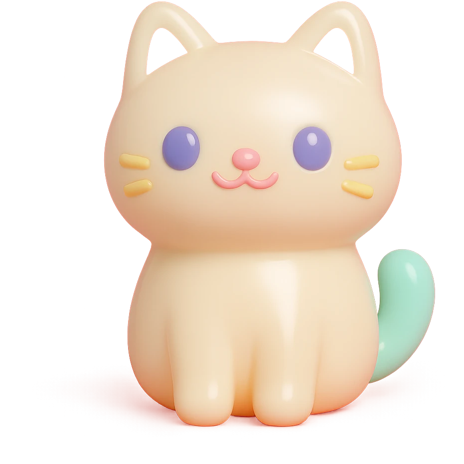 cute and simple cat character emoji