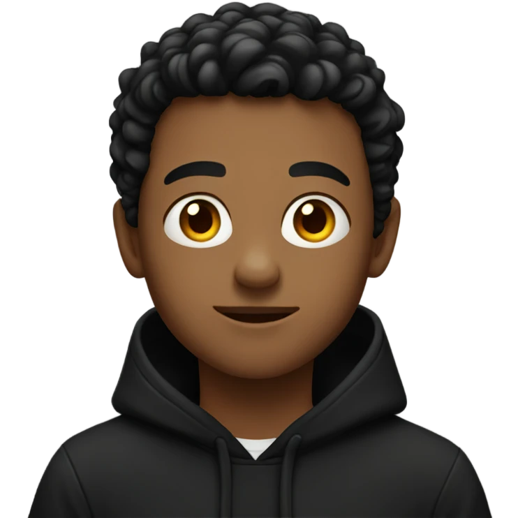 young man in black hoodie emoji