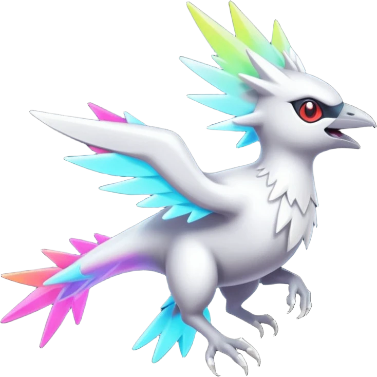 Neon Vibrant Pulsating Trail-glowing Chromatic Trico-Latias-Silvally-fusion-hybrid emoji