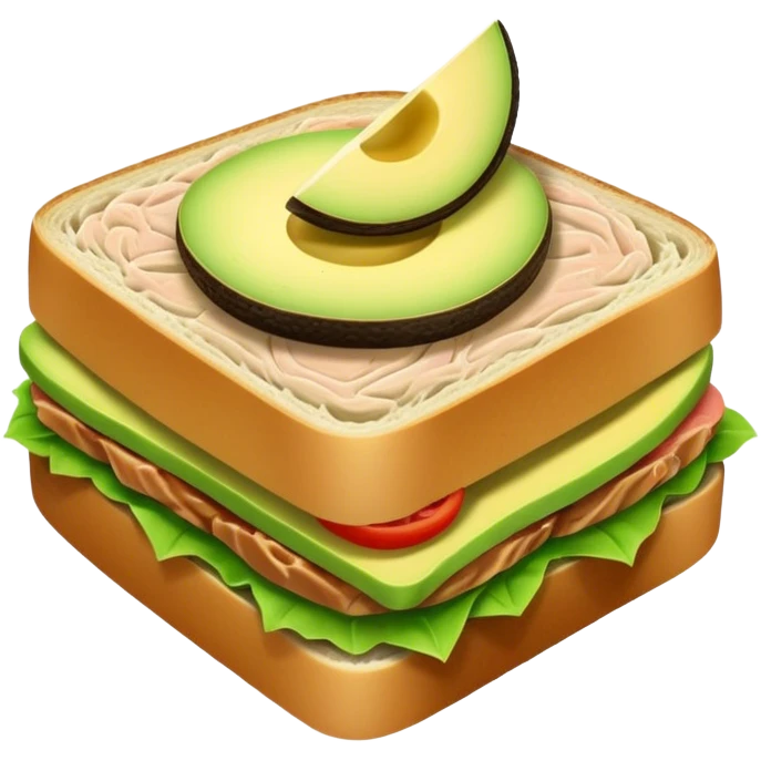 Tuna sandwich with avocado in it emoji