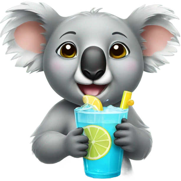 Koala drinking lemonade emoji