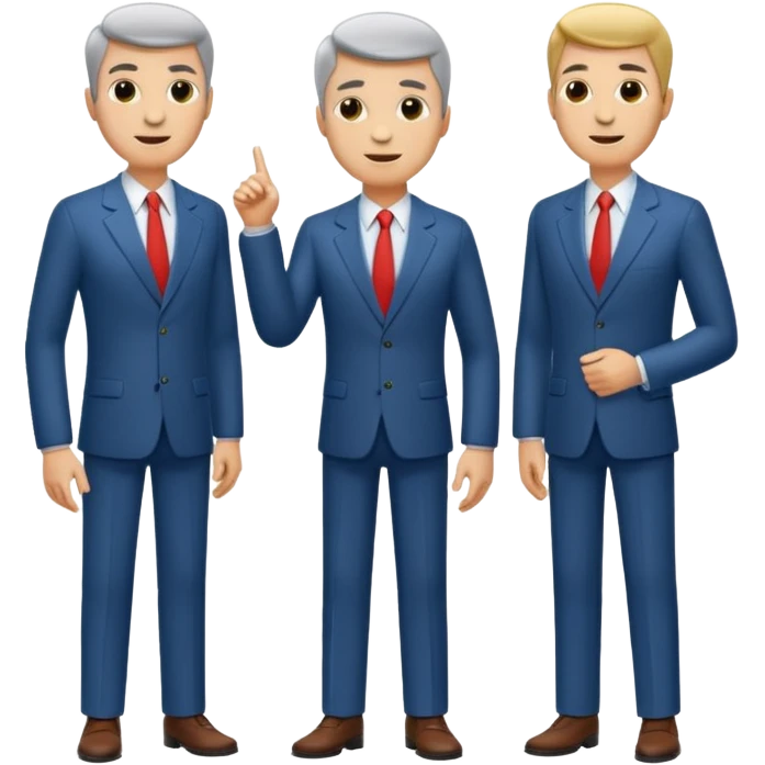 tall, lean, business men talking emoji