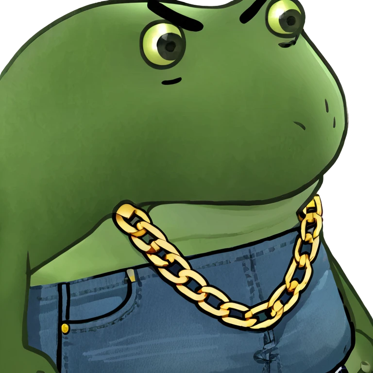 Gangster hello kitty with Gold Chaos and baggy Jeans emoji