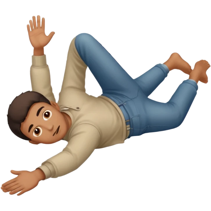 a man lying on the floor who has just fallen emoji