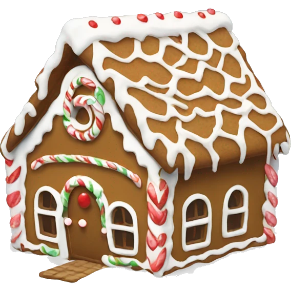 Gingerbread house with snow emoji