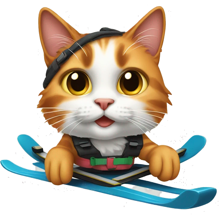 Calico cat on skis emoji