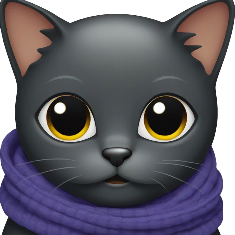 black cat wearing a scarf emoji