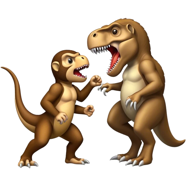 Tyrannosaurus rex versus a monkey battle emoji