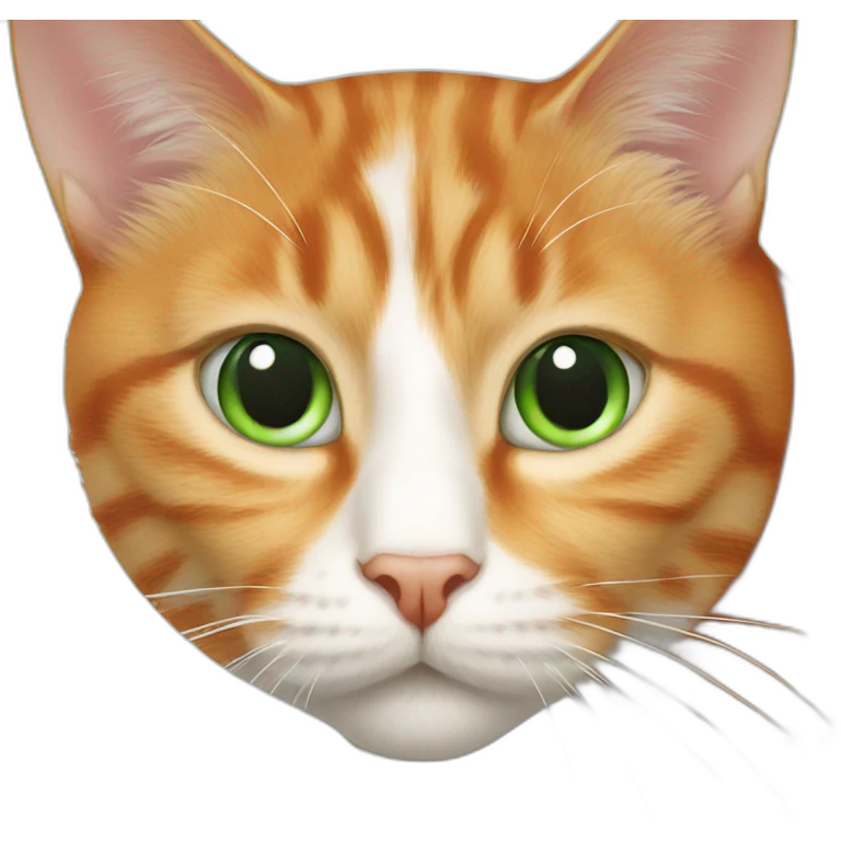 orange and white cat with green eyes emoji
