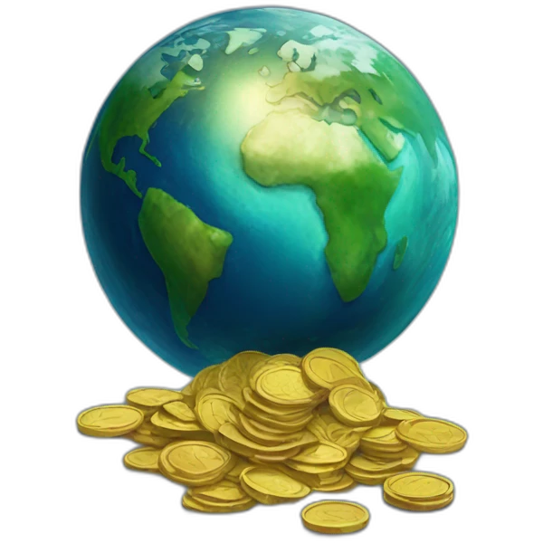 Planet earth as a coin emoji