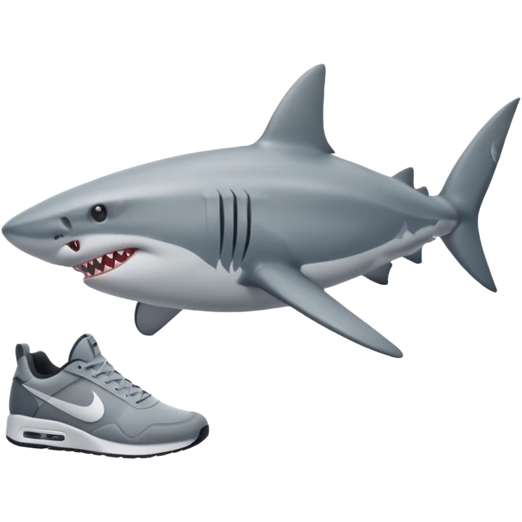 As un tiburón con zapatos nike emoji