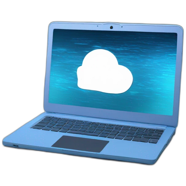 broken blue neon laptop for 404 page emoji