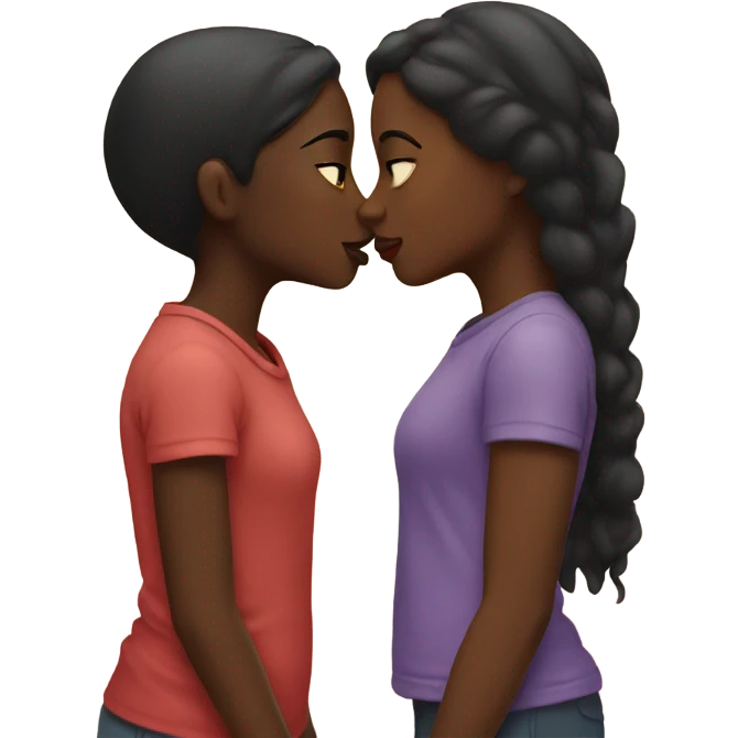 2 black girls kissing emoji