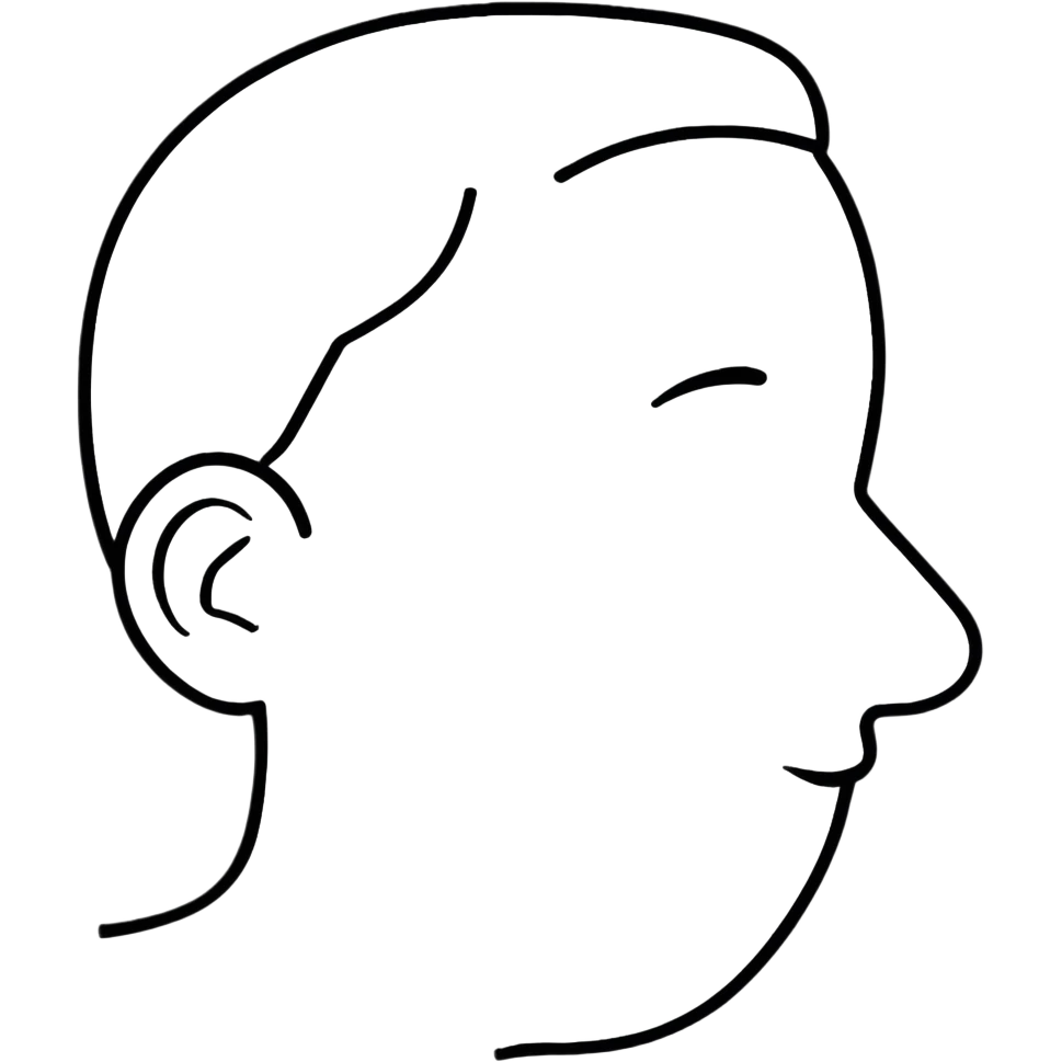 profile view of face from side emoji