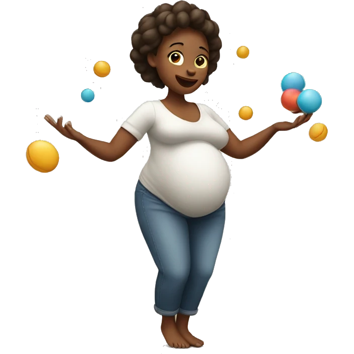 Pregnant lady juggling emoji