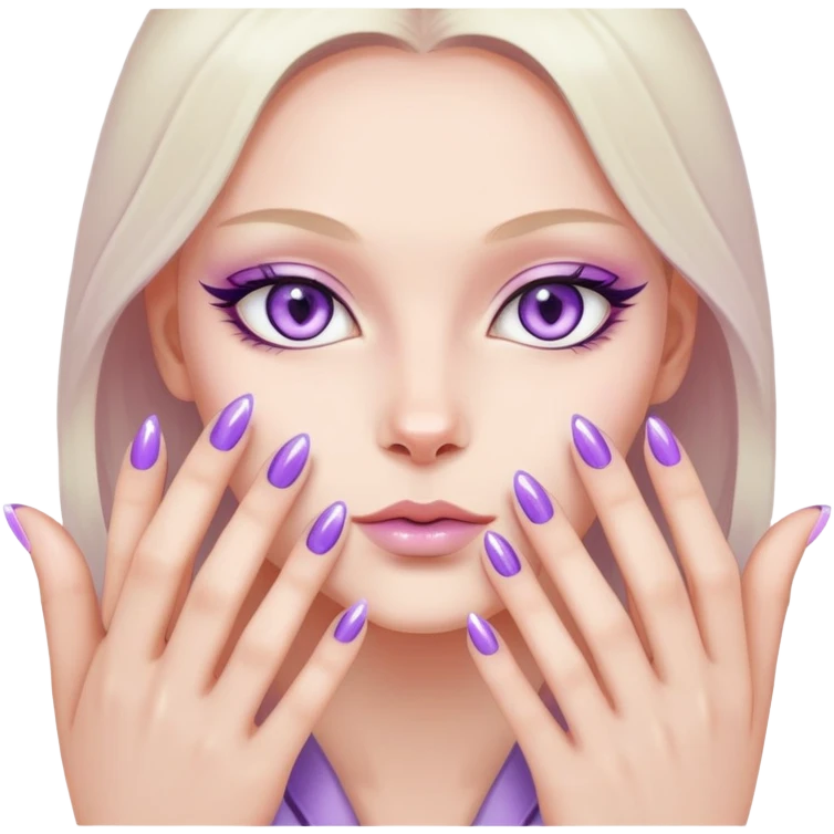 Light purple cat eye nails on fingers  emoji