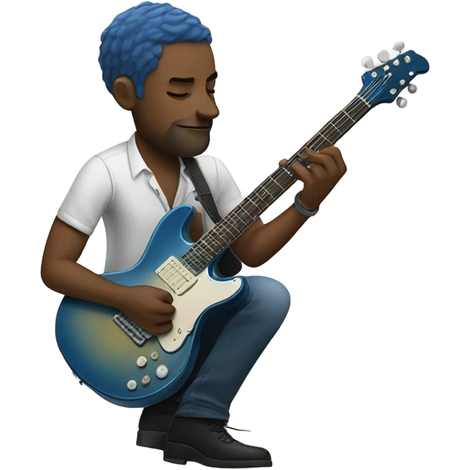 White blues guitar player  emoji