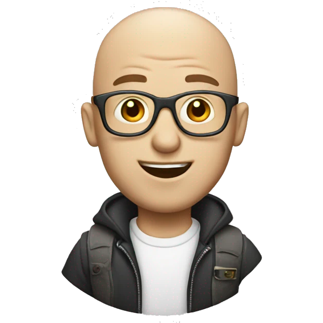 Bald man with a white van and a bag of candy  emoji