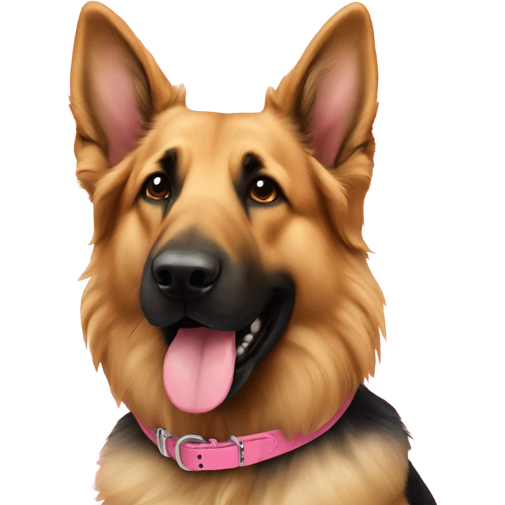 German shepherd and golden doodle with pink collars emoji