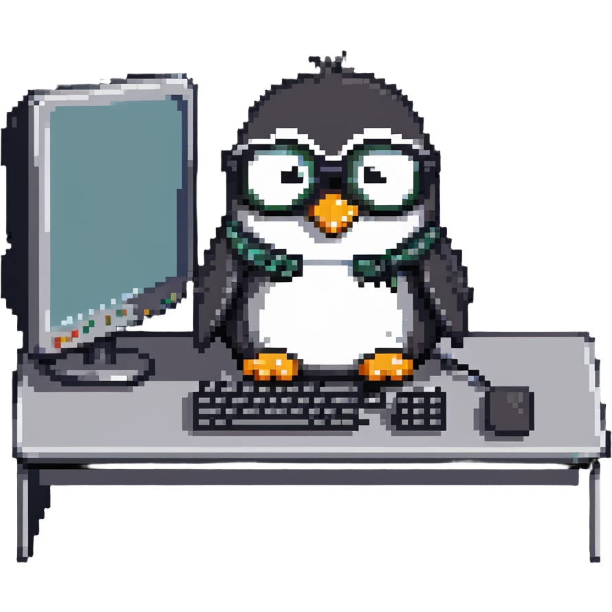 penguin programmer coding emoji
