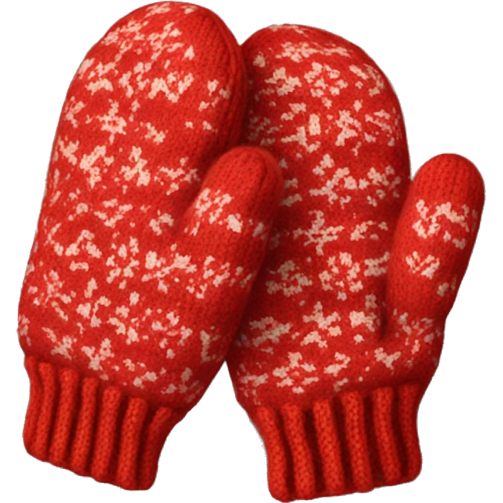 Knitted red mittens emoji