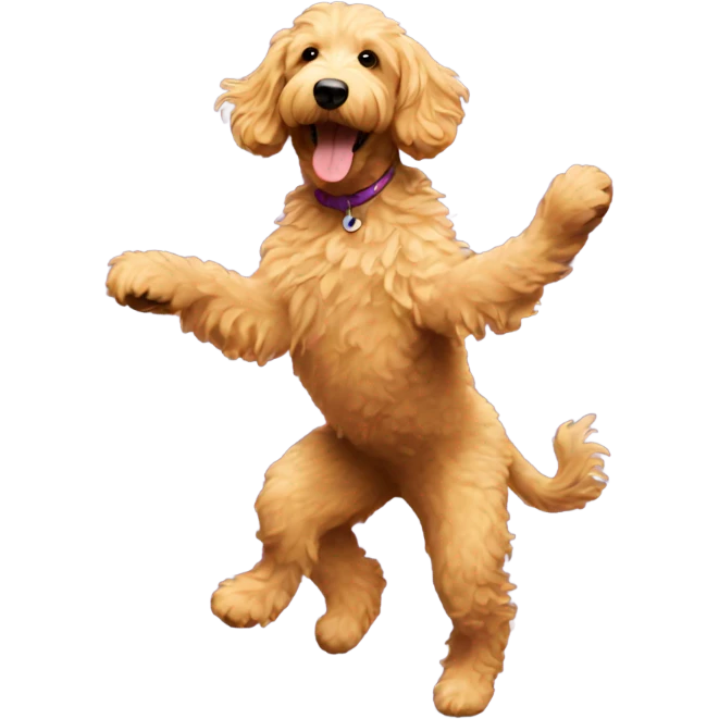 Golden doodle dancing emoji