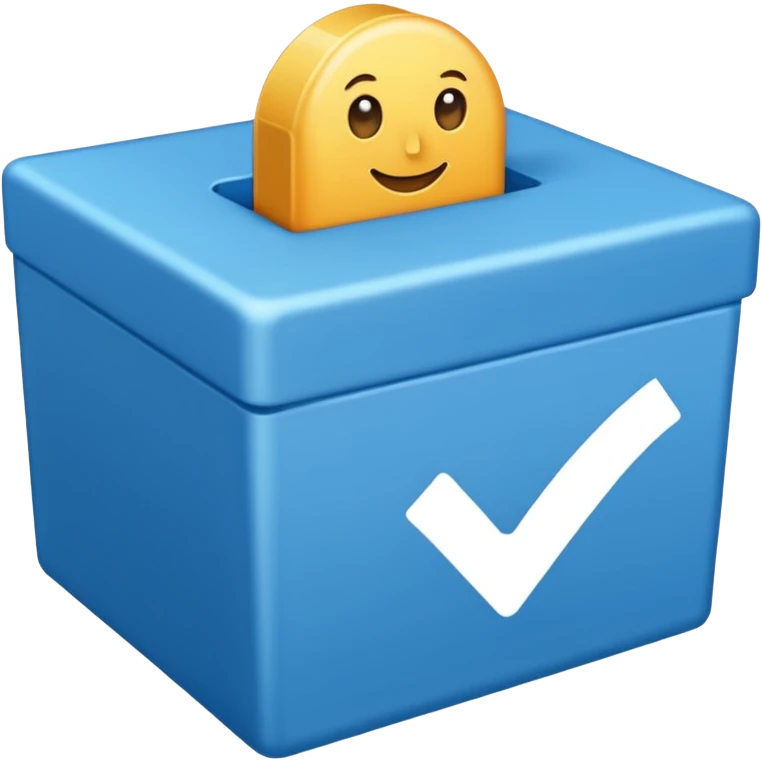 Blue box with a blue check in side emoji