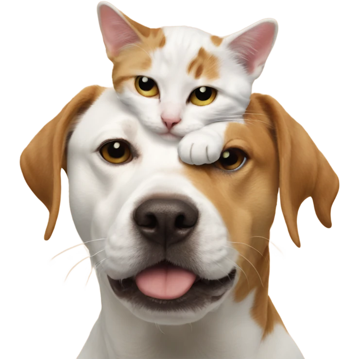Cat on dogs back  emoji