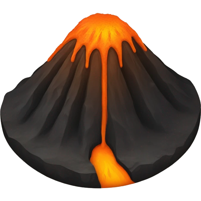 orange and black volcano emoji