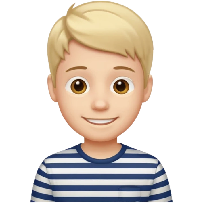 smiling boy in striped shirt emoji