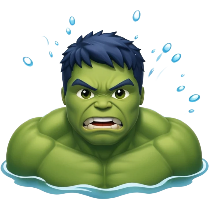 Hulk swimming emoji