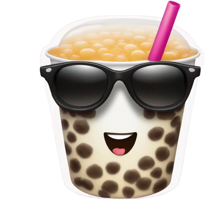 Bubble tea with sunglasses  emoji