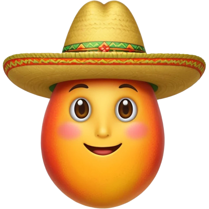 A mango wearing a sombrero emoji