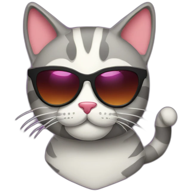 cool cat with heart shades emoji