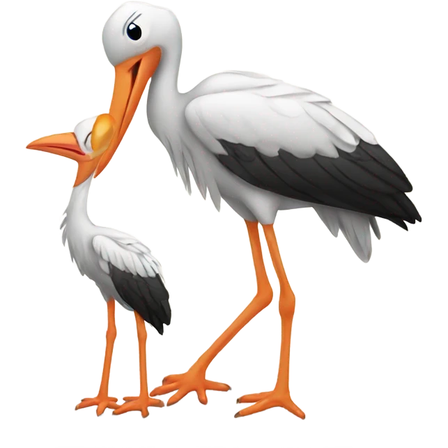 stork with baby emoji