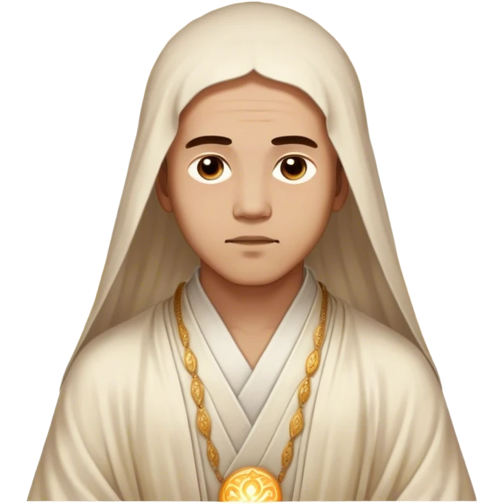 Cinematic Realistic Rumi Portrait Emoji, depicted as a mystical poet with soulful eyes and flowing traditional robes, rendered with delicate textures and ethereal soft lighting that captures his transcendent spiritual wisdom. emoji