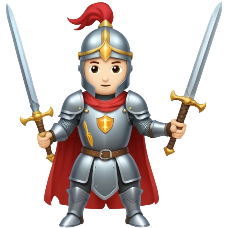 Battle mage: a knight in armor wielding both sword and magic emoji