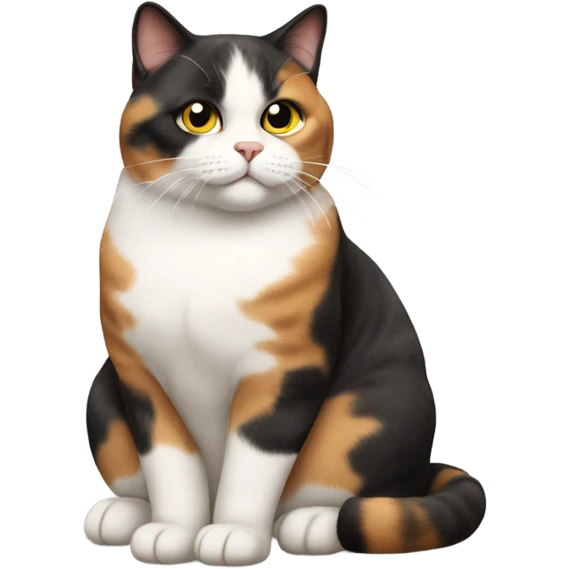 Realistic fat calico cat emoji
