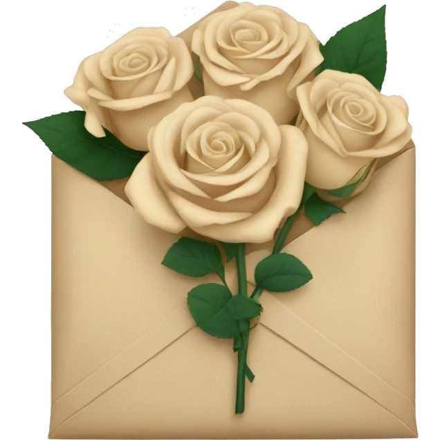 Beige roses in an envelope emoji