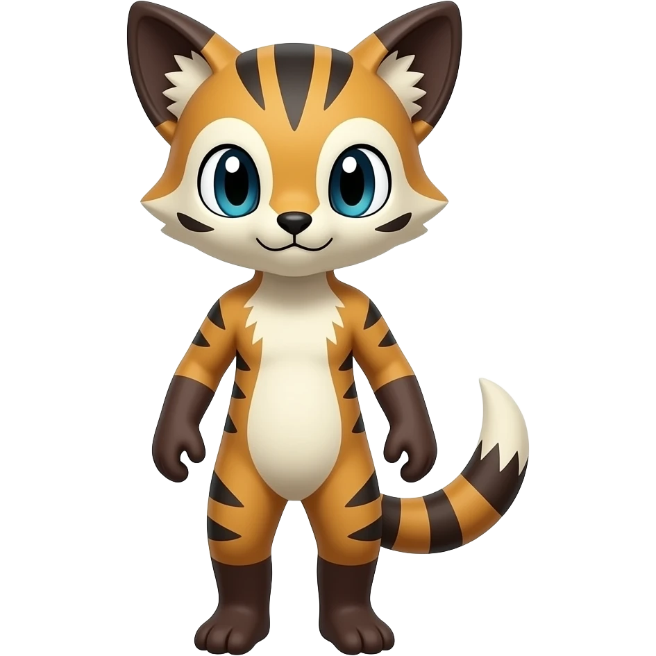 Colorful randomly colored Civet-Mankeulv-Sergal-Vernid-Trico-Fakémon-hybrid emoji