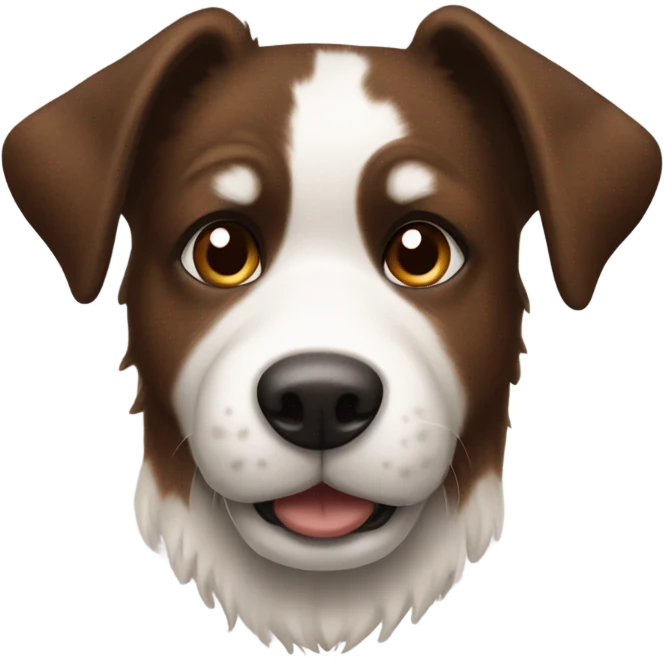 Dog with brown, black, and white fur emoji