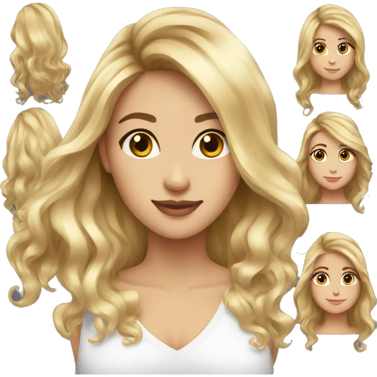 Blonde balayage long hair women emoji emoji