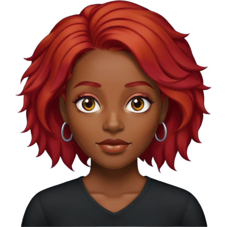 Une femme noir rousse avec une barbe emoji