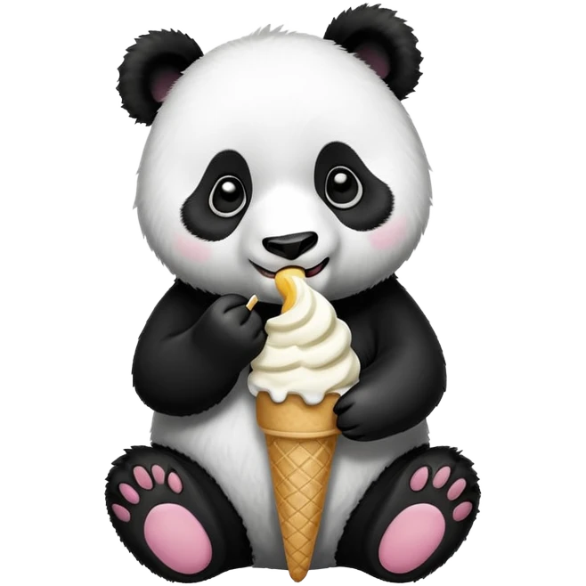 Panda eating ice cream emoji