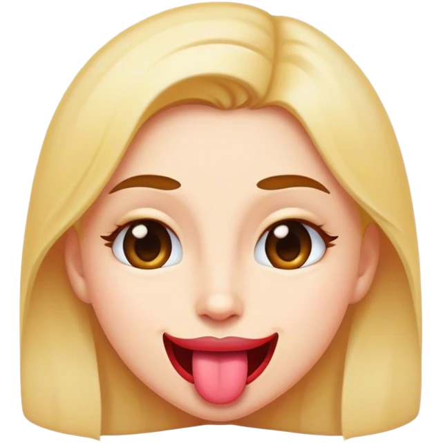 feminine emoji-style face with slight tongue-out smirk emoji