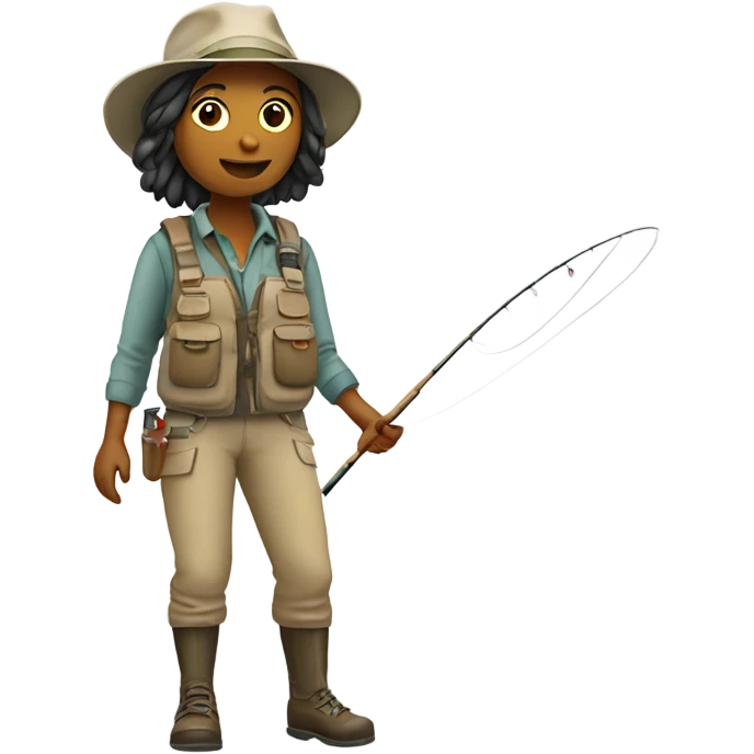Girl fly fishing emoji