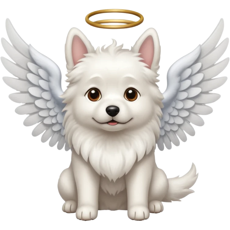 Perro blanco con alas emoji