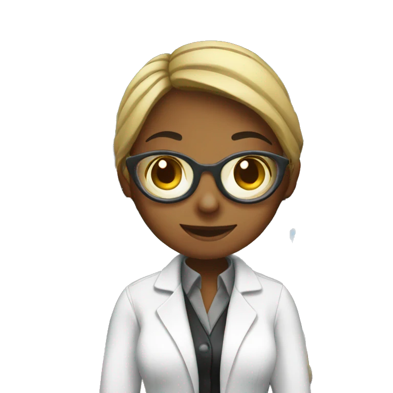 female chemist working in the lab with chemicals  emoji